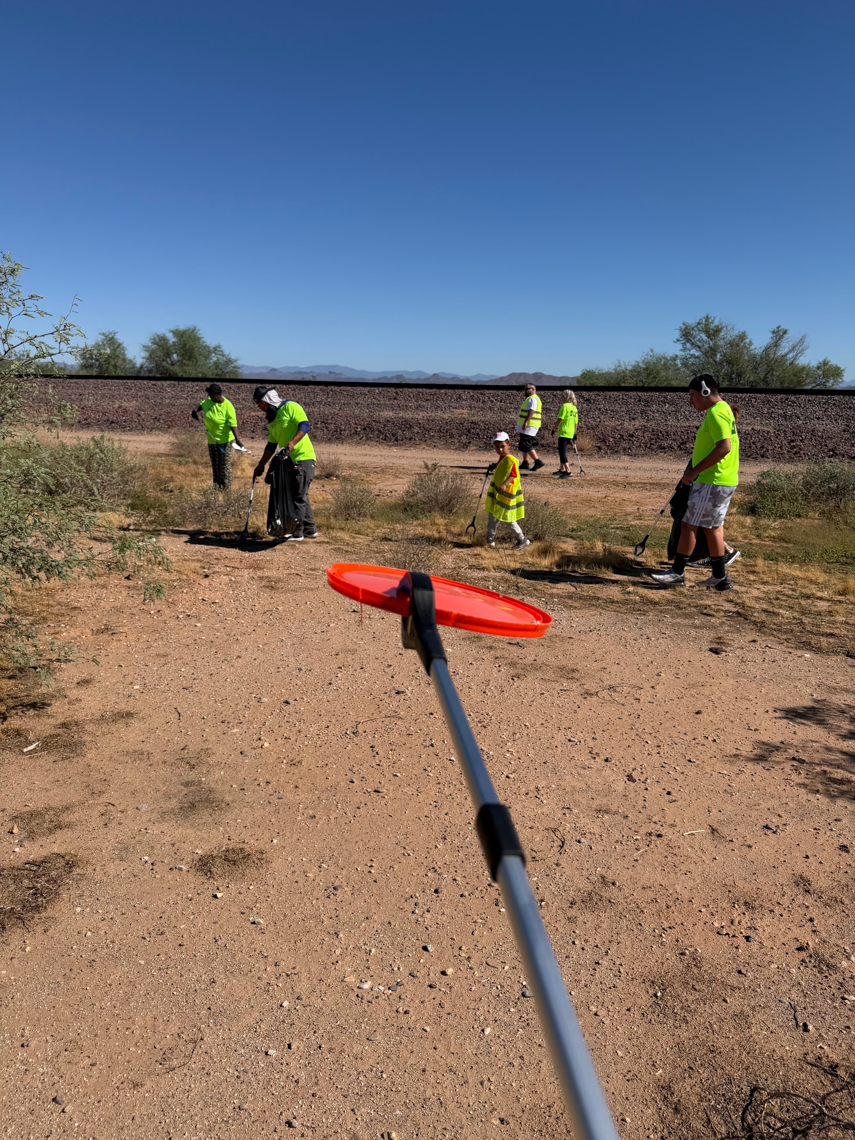 Little Foundation team members cleaning up Arizona roadsides for National Clean Up Day